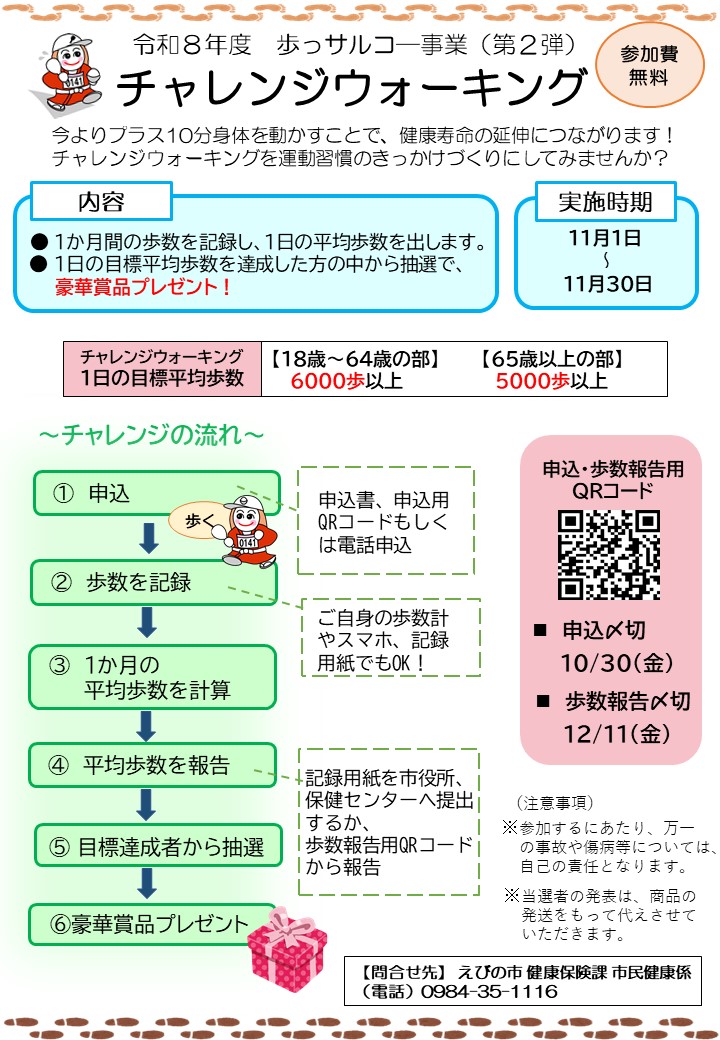 チャレンジウォーキング案内チラシ
