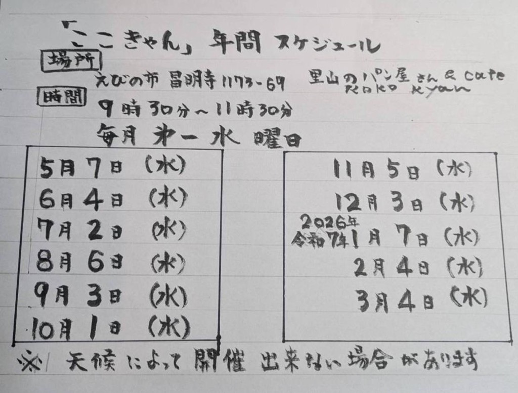 ココキャンチラシ裏