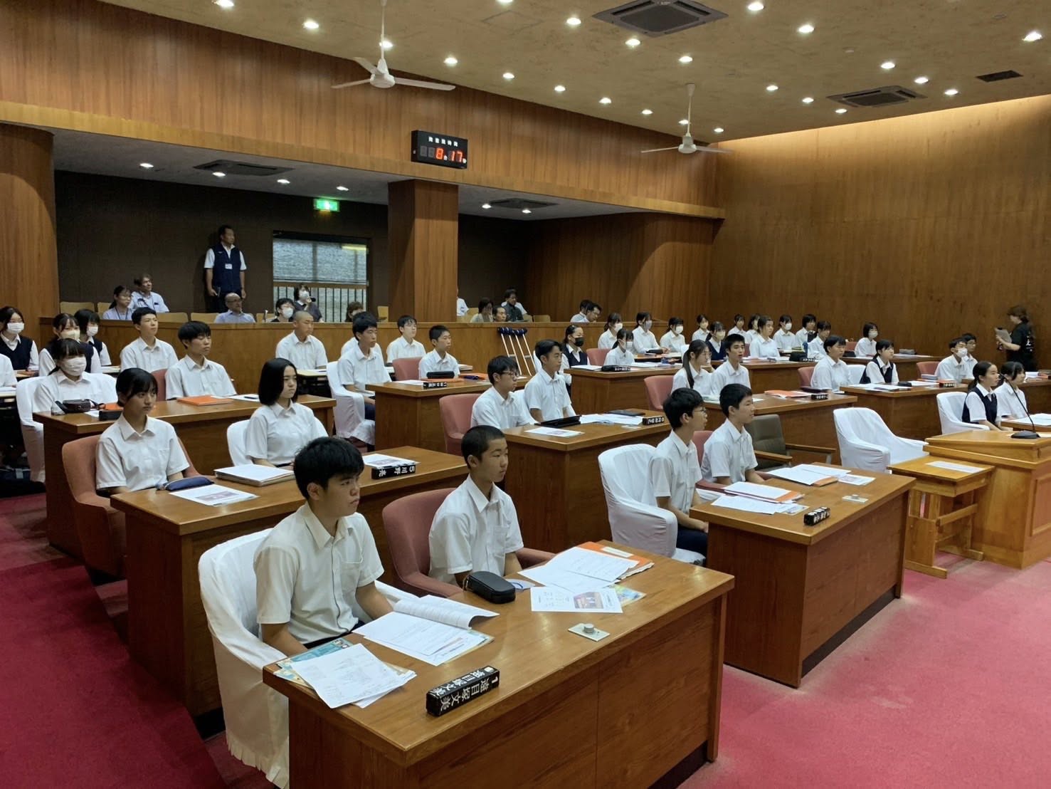 模擬議会体験の様子