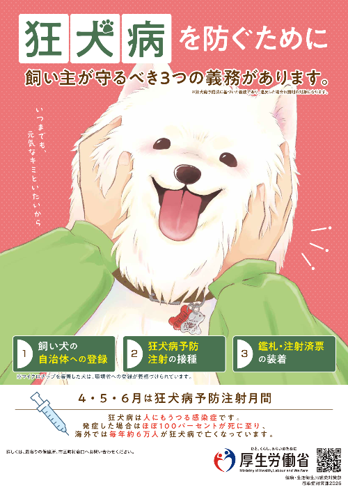 4月から6月までは狂犬病予防注射月間です