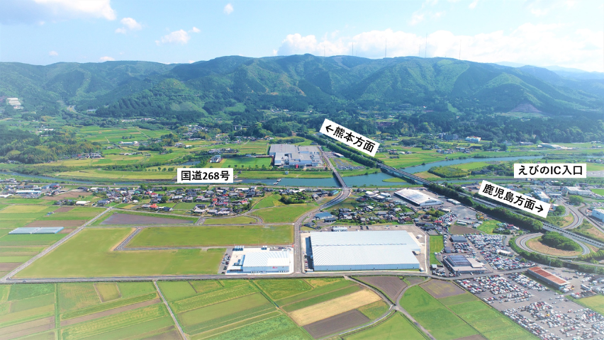 航空から見る「えびのインター産業団地」