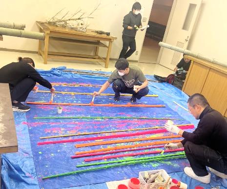 イルミネーション製作の様子