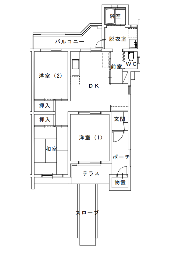 栗下A団地52号間取図